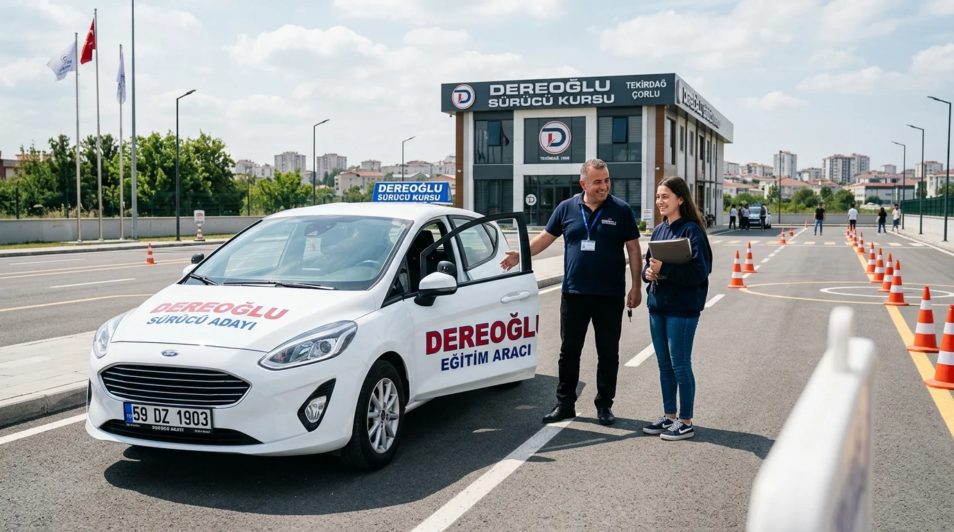 Dereoğlu Sürücü Kursu Çorlu Eğitim Alanı ve Araçları